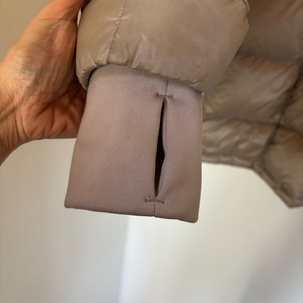 Athleta Women's Goose Down Beige Puffer Jacket - Picture 4 of 9